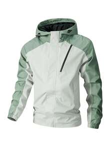 Women's Spring/Autumn Windproof Hooded Jacket Plus Size - Green - View 3