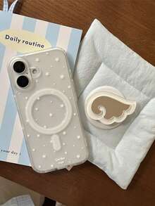 Star Angel Wings With Mirror Magnetic Stand, Compatible With All Phone Models 16 And 17 Series - White - View 3