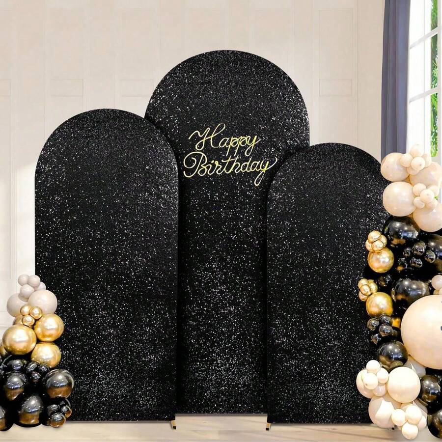 5ft/6ft/6.6ft/7.2ft Round CHIARA Sequin Backdrop Curtain, Wedding Birthday Party Photography Decoration (Arch Frame Not Included)