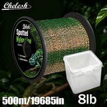 chelesh تشيليش 500م/19685 بوصة، 300م/11811 بوصة خيط نايلون أحادي الفتيلة بخطوط منقطة ثلاثية الأبعاد غير مرئية، غير مرئي في الماء، قطع سريع للماء، خيط صيد متغير اللون مناسب لصيد الطعوم والصيد البحري وصيد الجليد، معدات الصيد - متعدد الألوان - مشاهدة 27