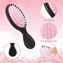 1pc New Elastic Curly Hair Styling Massage Comb, Made Of Wheat Straw, With Arched Leopard Print Pattern, Available In Black And Pink, Suitable For Home Use, Can Style Big Wave Hairstyles, Expandable Comb, Easy To Use, Suitable For Wedding Bride Accessories, Women's Beach Accessories, Travel Essentials - One Size - View 10