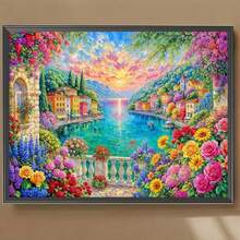 1PC DIY 5D Diamond Painting Kit Water City Pattern - Round Full Diamond Art Mosaic Craft, Home Wall Decor, Frameless - No Frame - View 3