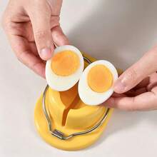 1pc Multi-Function Stainless Steel Egg Slicer, Egg Shell/Century Egg/Marbled Egg Slicer, Home Use - Orange - View 3