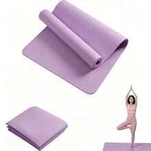 1pc 173*61*0.3cm Lightweight EVA Yoga Mat, Beginner Home Portable Non-Slip Waterproof Foldable Fitness Exercise Mat - Purple - View 1