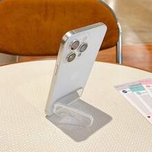 1pc Ins Style Mirror Makeup Phone Stand Phone Case Back Adhesive Foldable Bracket Anti-Drop Desktop Back Sticker Portable - Multicolor - View 2
