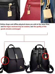 Anti-Theft PU Leather Backpack, Women's Wallet, Multi-Functional Fashion Daily Bag, Multi-Pocket Lightweight Travel Bag, Back To School Season - Black - View 8