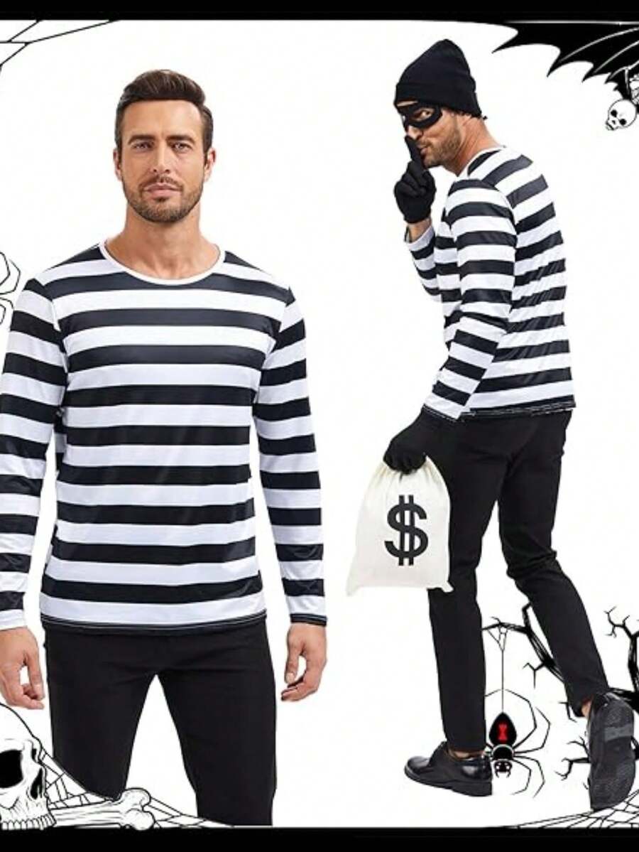 Thief Costume - Suitable For Halloween Dress-Up And Role Play Props, Halloween, Back To School - Multicolor - View 1
