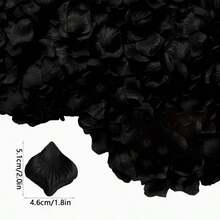 Pétalos de rosa negra, decoración romántica para propuesta de boda, centro de mesa para cena de niña de las flores, fiesta de baby shower, rosa, decoración de fiesta y vacaciones, otoño, decoración de Halloween, decoración de Navidad, regalo para dama de honor, decoración de habitación, decoración artificial de Halloween/Navidad - Negro - Ver 5