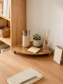 1pc Fan-Shaped Corner Storage Rack, Nordic Minimalist Multi-Functional Display Shelf, Desktop Organizer, Suitable For Spice Jars, Coffee, Cosmetics, Daily Necessities, Ideal For Kitchen Countertop, Cafe, Living Room, Bathroom - Camel - View 6
