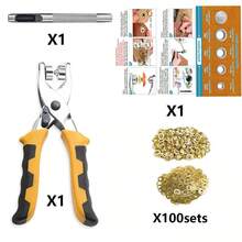 1/4" (6mm) 雞眼打孔套組含雞眼夾鉗－適用於皮革吊牌、紙藝手工、標籤、禮品袋與手工配件 - 6mm - 查看 13