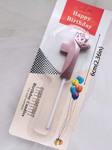 1 件创意彩色皇冠和数字生日蜡烛，生日派对装饰 - 粉色 - 查看 2