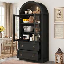Modern Bow Sideboard Black 80x36x170 Cm - Black - View 3