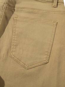 Men's Fashion American Casual Slim Fit Stretch Ankle Length Tapered Jeans - Khaki - View 4