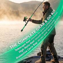 Portable Telescopic Rotating Fishing Rod And Reel Set, Includes Soft Lures, Crayfish Baits, Hard Lures, Sinkers, Swivels, Hooks And Storage Bag, Freshwater And Saltwater Universal Travel Fishing Gear Set, Suitable For Beginners - Set - View 3