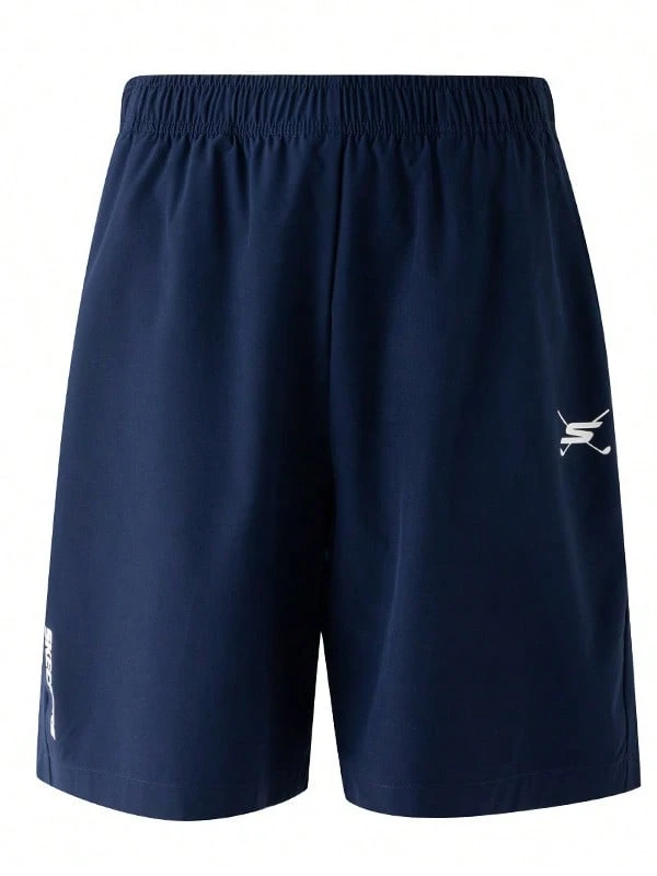 Skechers 男士高爾夫系列鬆緊腰插袋冰感速乾寬鬆五分褲運動短褲 - 藏蓝色 - 查看 1