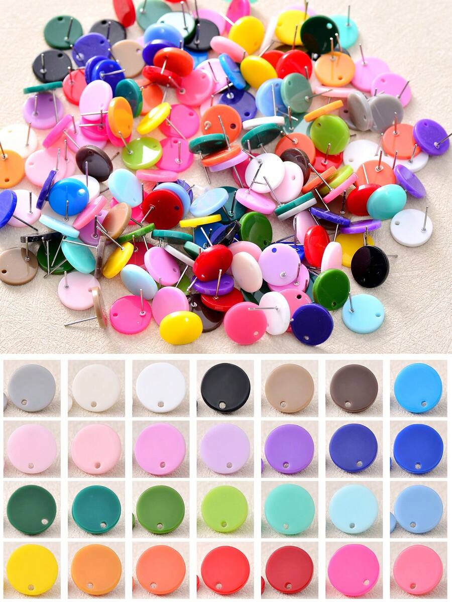 20入 14mm 壓克力鋼針耳環耳釘配件，女款時尚珠寶 DIY 珠寶製作耳環零件
