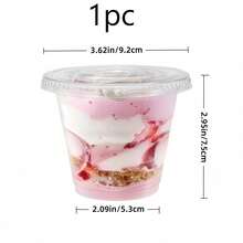 1-100pcs 9oz Personalized Cups With Lids, Reusable And Washable Thick Transparent Cups, Suitable For Ice Cream, Cake, Snacks, Fruit, Cold Drinks, Smoothies, Pudding, Salad, Ideal For Home, Restaurant, Beverage Shop, Coffee, Outdoor Party, Halloween, Christmas - Transparent - View 14