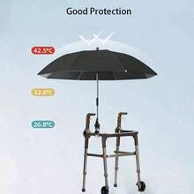 360° Rotating Clip-On Sun Umbrella, UPF 50+ Sun Protection, With Clip Handle And Curved Umbrella Arm, Baby Stroller Sun Shade: Stroller Essential, Suitable For Camping, Beach Lovers, Anglers And Outdoor Leisure Activities - A - View 5