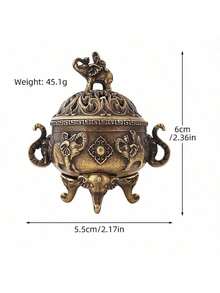 CHIGO 3pcs Elephant Shaped Vintage Metal Incense Burner/Incense Holder, Suitable For Home Decor Aromatherapy Tools And Zen Incense Burner, With Dual Function Of Holding Incense Sticks And Collecting Ash, Suitable For Aromatherapy And Meditation Scenes - Little Elephant Series - View 7