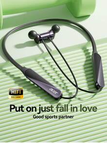 Acer OHR561 Neckband In-Ear Wireless Bluetooth Earphones, Hall Magnetic Switch, Hi-Fi Stereo Sound, Built-In Microphone, Long Battery Life, Flexible Memory Neckband, Anti-Drop For Sports, Compatible With IOS/Android - View 2