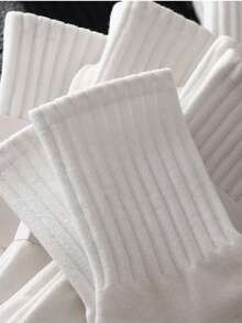 Meias Esportivas Brancas Grossas até a Panturrilha para Homens e Mulheres, Meias de Casal com Absorção de Suor e Anti-Odor, Estilo Fofo para Meninas. Furos de Guia em Malha Absorvem o Suor, Material Macio e Suave. Adequadas para Esportes, Casual, Negócios, Looks Diários e de Feriados, Usáveis na Primavera, Outono, Inverno e o Ano Todo - Multicolorido - Visão 5