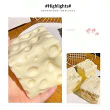 Juguete Fidget de Mano con Forma de Queso Gigante, Modelo de Queso con Textura Suave y Cremosa, Adorno Realista con Forma de Alimento, Decoración Creativa de Escritorio, Accesorio de Juego de Mano Novedoso para Colección & Exhibición - Multicolor - Ver 10