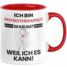 24-Stunden-Versand aus Deutschland. Physiotherapeuten-Geschenktasse mit lustigem Spruch: "Ich bin Physiotherapeut, weil ich kann." Geschenkidee, beste Geburtstagskaffeetasse für Physiotherapeuten. - 1 x 11oz Doppelseitiger Druck - Übersicht 10