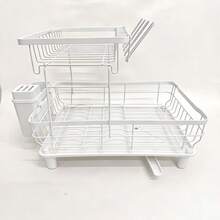 Multifunctional Kitchen Dish Drying Rack, Used For Draining, Organizing And Storing Bowls, Chopsticks, Cups, Plates, Knives, Forks And Other Tableware, Suitable For Home Kitchen Countertop Storage Shelf - Multicolor - View 8