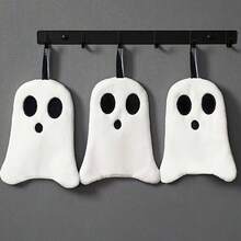 1/2/3 Stücke Halloween Geister Handtücher, weich & saugfähig, maschinenwaschbar, mit Aufhängeschlaufe, geeignet für Küche oder Badezimmer, lustiges Halloween Geschenk - Schwarz und Weiss - Übersicht 10