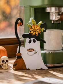 1pc Ghost Desktop Stand, Fun Cartoon Halloween Themed Decor, Suitable For Bar Counter Layered Tray Tabletop Display, Cafe Holiday Atmosphere Decoration, Window Halloween Themed Backdrop, Halloween Holiday Atmosphere Decoration, Afternoon Tea Party Tabletop Decor, Themed Photography Backdrop Prop, Cute Quirky Style Scene Matching Accessory, Holiday Atmosphere Countertop Decoration, Ghost Coffee Creative Halloween Decor Craft - B - View 12