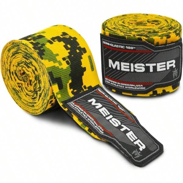 Meister Vendajes Semi-Elásticos para Adulto de 180 in (457 cm) para MMA y Boxeo (Par)