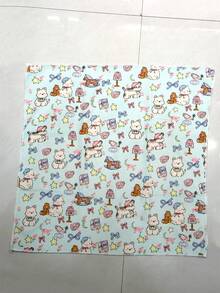 Pet Cat Grooming Wrap, With Fun Cartoon Design - Pet Protective Cover, Feeding, Anti-Scratch, Escape Protection, Soft, Comfortable And Easy To Clean, Suitable For Grooming, Ear Cleaning, Nail Trimming And Storage, Cleaning Pet Towel - White Cat With Blue Eyes Relaxing In A Comfortable Environment, Cat Grooming Cloth, Fun Design, Soft Fabric, Multi-Purpose No Battery Required - View 12