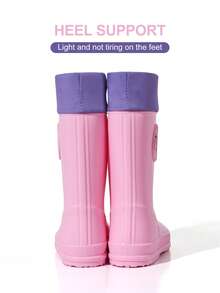 GentleChild Kids Dinosaur Rain Boots Black Red Drawstring Waterproof Non Slip Shoes For Boys Girls School Garden Puddle Outdoor - Pink - View 6