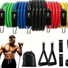 Bộ dây kháng lực kèm mỏ neo cửa, tay cầm, túi đựng, dây đeo chân và cổ chân, phù hợp cho tập luyện kháng lực, thể hình, tập tại nhà - A - Xem 4