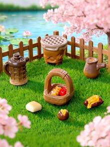 9pcs/1pc Mini Camping Food Pot Basket Bread Chestnut Miniature Decor, Realistic Tiny Resin Decoration Set, Dollhouse Kitchen Accessories, Micro Landscape Fairy Garden Decor, DIY Terrarium Small Ornaments, Home Desktop Party Holiday Seasonal Decoration - Boiled Tea - View 4