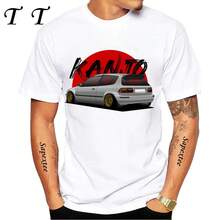 Neue Sommer Männer Kurzarm KANJO Civic EG Typ R Power JDM Hatch Weiß Klassische T-Shirt Racing Auto Kunst Junge Casual Tops Tees - Z18046 - Übersicht 3