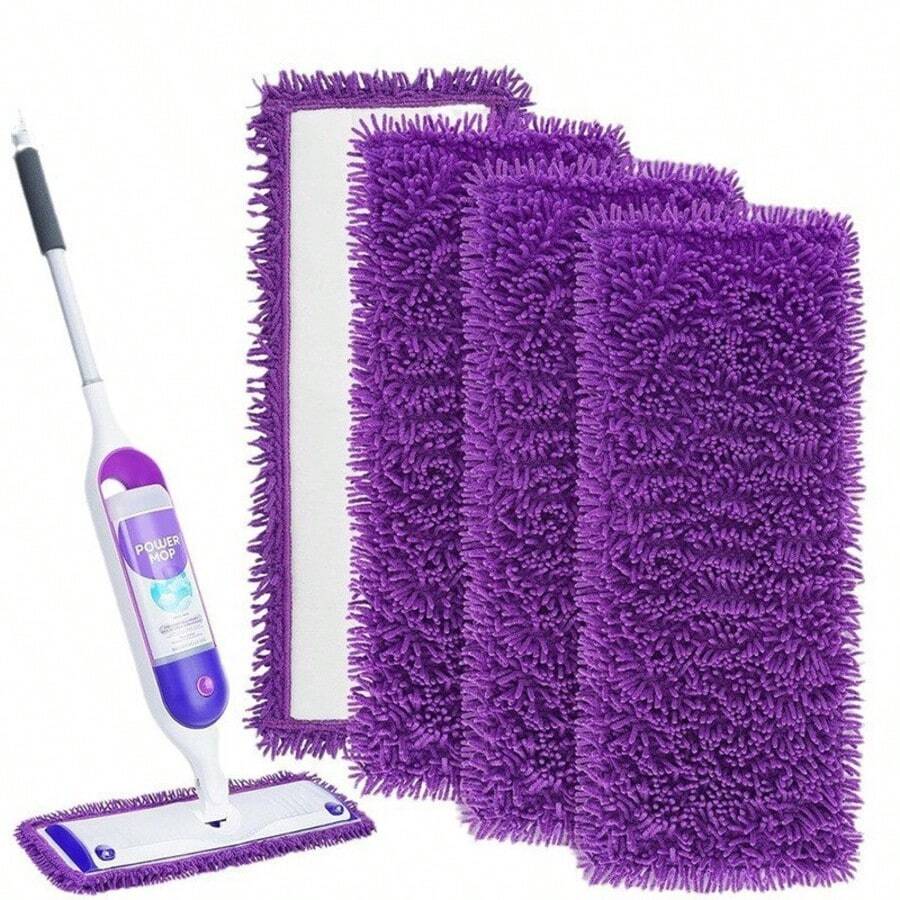 2pcs Replacement Mops, Reusable Mop Pads, Suitable For Both Hand Washing And Machine Washing, Compatible With PowerMop Replacement Multi-Surface Pads, 15-Inch Microfiber Spray Mop Replacement Pads, Washable - Purple - Purple - View 1