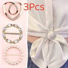 3/6/8/9/10Pcs Sparkling Rhinestone Hollow T-Shirt Clips - Elegant Hollow Button Design, Gold-Tone Alloy Buckle, Suitable For Shirts, Dresses And Jeans - Suitable For Formal And Casual Occasions - Unisex Accessory - Multicolor - View 22