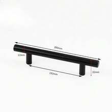10pcs Matte Black T-Shaped Pulls, Powder Coated Stainless Steel Drawer Handles, Includes Installation Hardware, Suitable For Cabinets And Drawers, Multi-Functional Home Renovation Accessories - Multicolor - View 10