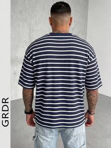 GRDR Men's Fashion Crew Neck Short Sleeve T-Shirt | Exquisite Design | Summer Essential | Easy To Match | Show Your Style - Navy Blue - View 9
