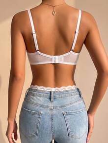 3pcs Women Floral Lace Sexy Push-Up Bras, Anti-Sagging Underwear - White - View 3