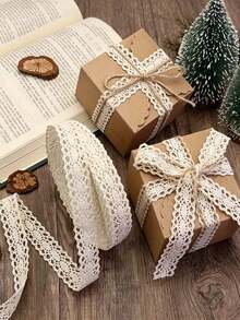 2.5 Yard Ivory Hollow Crochet Lace Trim Ribbon DIY Handmade Sewing Decoration Gift Wrapping Clothing Accessories - Lace Ribbon - View 5