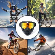 Face Mask Goggles, Motocross Goggles, Riding Helmet, Retro Ski Goggles - Multicolor - View 8