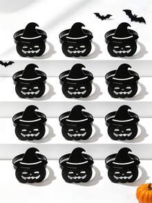 12pcs/6pcs/1pc Halloween Napkin Rings - Halloween Novelty Theme, Black Skeleton Hand, Ghost, Spider, Haunted House, Butterfly Creative Design Napkin Rings, Suitable For Halloween Party Table Decor - Easy To Clean Metal Texture, Halloween Decoration, Theme Event Accessories, Spooky Table Decor, Durable Napkin Holder - Multicolor - View 15