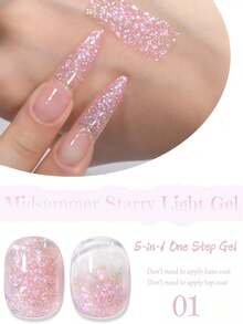 MISS SHAKA 10ml 5-In-1 One-Step Summer Nail Gel Polish, Powder Blue Gold Glitter Sequin, 2026 Super Shiny Galaxy White Fine Glitter, All-Season Popular Color Gel Nail Art Mini Set Series Nail Supplies - Multicolor - View 8
