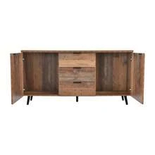 Sideboard TV Cabinet Brown Adjustable Shelves Vintage In Wood For Dining Room And Living Room - 棕色 - 查看 9