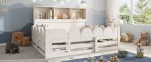 White Kids Bed Frame 140x200cm With Safety Rail And Door - 白色 - 查看 10