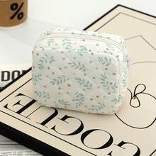 Cute Quilted Mini Storage Bag, Portable Comfortable Bow & Floral Print Makeup Bag, Suitable For Cosmetics, Sanitary Pads, Jewelry And Daily Essentials, Ideal For Daily Use, Work, School, Travel And Wallet Storage - Multicolor - View 14