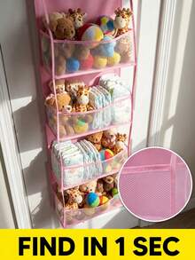 1pc 4-Tier Over-The-Door Hanging Storage Bag, Cosmetic Wall-Mounted Organizer Bag, Large Capacity Hanging Storage Bag, Suitable For Kitchen, Bathroom, Closet, Bedroom, Dorm, Diapers, Toys. Decor, Holiday, Room, Bedroom, Home Storage - Multicolor - View 7