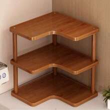 1pc Vintage Multi-Layer Corner Storage Rack, Solid Wood Material, Kitchen Corner Storage Rack, Tea Cup Water Cup Coffee Cup Storage Rack, Multi-Functional Desktop Storage Rack, Spice Rack, Desktop Bookshelf And Home Supplies Storage Rack, Coffee Decor, Display Stand, Suitable For Kitchen, Office, Dining Room, Living Room And Bedroom Storage - Multicolor - View 8